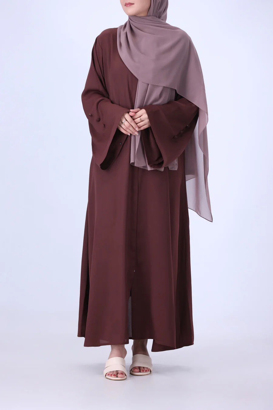 Casual Circle Cut Colored Abaya - Image 2